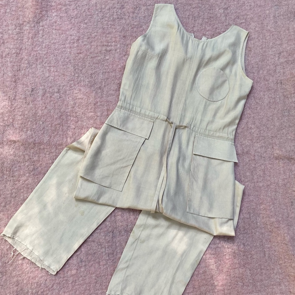 Samantha Pleet Silk Moonrise Playsuit in Light Pink/Peach